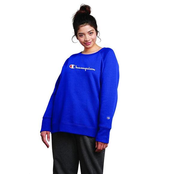 Champion Womens Plus Size Powerblend Fleece Boyfriend Logo Sweatshirt Size 2X - Picture 1 of 3